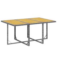 7-delige Tuinset met kussens poly rattan grijs - thumbnail