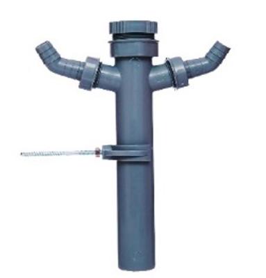 Kirchhoff ECO-SAVE kunststof dompelbuis, grijs, 1 1/2"H x 250 mm, voor DN40 mm sifon, 3/4" dubbele apparaataansluiting - 98837939