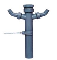 Kirchhoff ECO-SAVE kunststof dompelbuis, grijs, 1 1/2"H x 250 mm, voor DN40 mm sifon, 3/4" dubbele apparaataansluiting - 98837939 - thumbnail