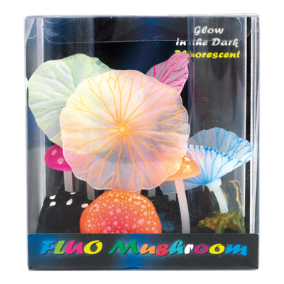Superfish Fluo Mushroom: LED-Verlicht Aquarium Ornament met Energiezuinig Blauw Licht en Levendig Fluorescerend Effect