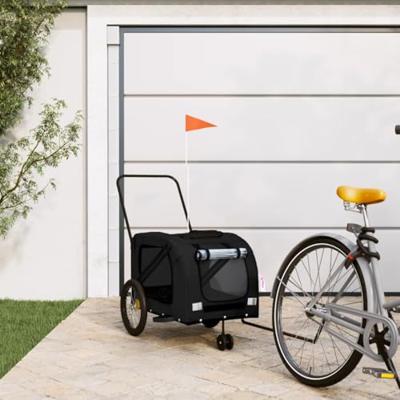 VidaXL Hondenfietstrailer oxford stof en ijzer zwart VidaXL Hondenfietstrailer oxford stof en ijzer zwart