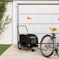 VidaXL Hondenfietstrailer oxford stof en ijzer zwart - thumbnail