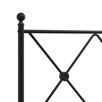 Bedframe met hoofdbord metaal zwart 193x203 cm