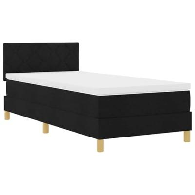 Boxspring Bed met Matras & LED Zwart 90x190 cm Stof