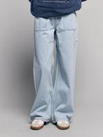 Gestreepte wijde broek voor meisjes blauw, gestreept - thumbnail