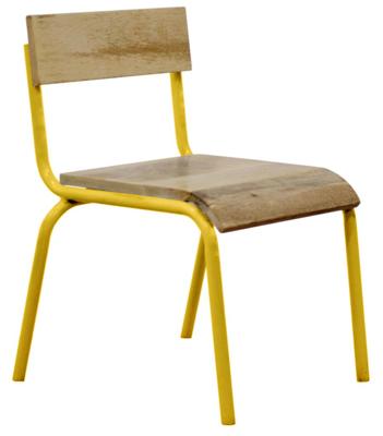 Stoel hout-metaal geel (set van 2) Stoel hout-metaal geel (set van 2)