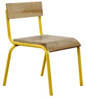 Stoel hout-metaal geel (set van 2) - thumbnail