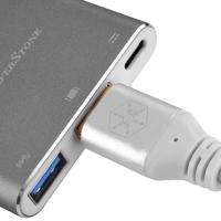 SilverStone SST-EP08C - Adapter USB 3.1 Type C naar HDMI 4K/USB Type C/USB Type A, koolstofgrijs - thumbnail