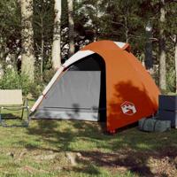 Koepeltent 3-persoons waterdicht grijs en oranje - thumbnail