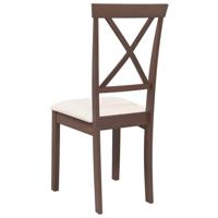 Eetkamerstoelen met kussens 2 st massief hout rubber bruin - thumbnail