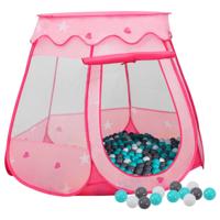 VidaXL Kinderspeeltent met 250 ballen 102x102x82 cm roze - thumbnail