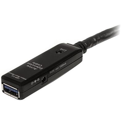 StarTech.com 5,0 m actieve USB 3.0 verlengkabel met AC-voedingsadapter - afgeschermd - mannelijk naar vrouwelijk USB USB 3.1 Gen 1 Type A (5 Gbps) extender (USB3AAEXT5M)