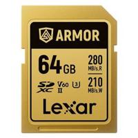 Lexar Pro Gold Armor 64GB SDXC UHS-II V60 - R280/W210 MB/s - IP68 - thumbnail
