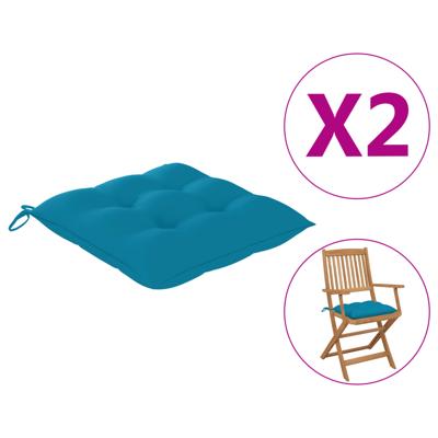 VidaXL Stoelkussens 2 st 40x40x7 cm oxford stof lichtblauw VidaXL Stoelkussens 2 st 40x40x7 cm oxford stof lichtblauw