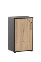 Schildmeyer Kast Aino (2 vakken, zwart mat eiken) - thumbnail