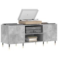 Platenkast 121x38x48 cm bewerkt hout betongrijs - thumbnail