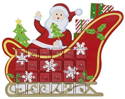 Adventskalender Arreslede met 24 laadjes Adventskalender Arreslede met 24 laadjes