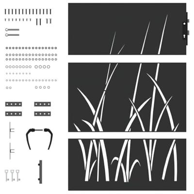 Tuinpoort met slot Zwart 85 x 125 cm Poedergecoat staal
