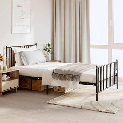 Bedframe met hoofd- en voeteneinde metaal zwart 107x203 cm Bedframe met hoofd- en voeteneinde metaal zwart 107x203 cm