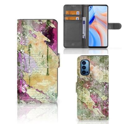 Hoesje OPPO Reno 4 Pro 5G Letter Painting | Portemonnee hoesje Hoesje OPPO Reno 4 Pro 5G Letter Painting | Portemonnee hoesje