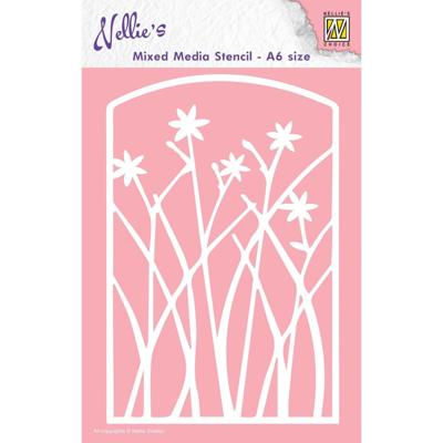 Nellie's Choice • stencil a6 size frame with flowers