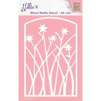 Nellie's Choice • stencil a6 size frame with flowers - thumbnail