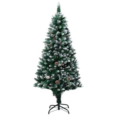 VidaXL Kunstkerstboom met dennenappels en witte sneeuw 180 cm