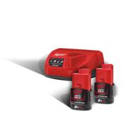 Milwaukee accu kit - M12 NRG-202 - 12V - 2x2.0 Ah accu en snellader - Li-ion - thumbnail