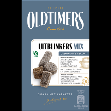 Oldtimers Uitblinkers Mix Gesuikerd & Gecoat 235 g Doos bij Jumbo