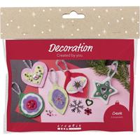 Creativ Company Mini hobbyset decoratie, vilten kerstdecoraties, diverse kleuren, 1 doos - thumbnail