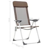 VidaXL Campingstoelen 2 st inklapbaar aluminium bruin - thumbnail