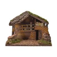 Kerststal met LED 30x21cm - thumbnail