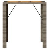 Tuintafel met acaciahouten blad 105x80x110 cm poly rattan grijs - thumbnail