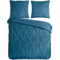 Pure Dekbedovertrek "luxe stiksel plooien" - Petrol - (140x200/220 cm) - Microfiber - thumbnail