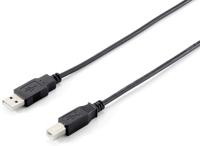 Equip USB-kabel A -> B St/3,00 m polyzak, zwart - thumbnail
