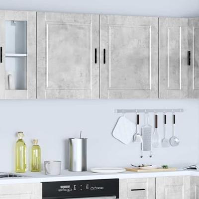 Keukenbovenkasten 2 st Porto bewerkt hout betongrijs