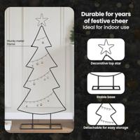 Metalen kerstboom met standaard Zwart 125 cm Staal - thumbnail