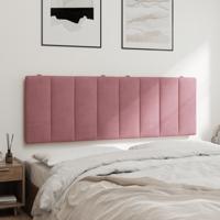 Hoofdbordkussen "Hanko" 140 cm fluweel roze - thumbnail