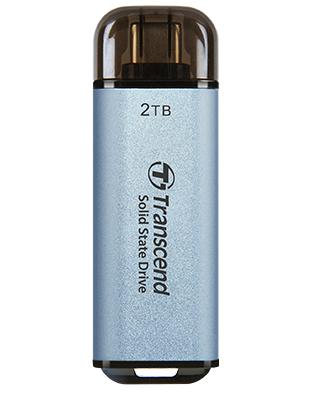 Transcend ts2tesd300c esd300c external ssd, 2 tb, usb type-c, 10 gbps, 1050/ 950 mb/s, blue