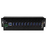 StarTech.com 10 Port Metalen Industriële USB Hub met Voedingsadapter - ESD & 350W Overspanningsbeveiliging - High Speed USB 3.1 Gen 1 5Gbps Hub - Monteerbaar op Din Rail, Muur of Bureau - thumbnail