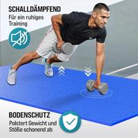 Vloerbescherming - Puzzelmat 32-delig Blauw afmeting 180x360x1cm - thumbnail