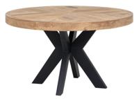 DTP Home Ronde Eettafel 'Einstein' Hongaarse punt, Teakhout, 130cm - thumbnail