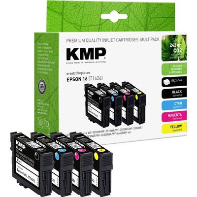 KMP Inktcartridge vervangt Epson 16XL, T1636, T1631, T1632, T1633, T1634 Compatibel Combipack Zwart, Cyaan, Magenta, Geel E141V 1621,4050 KMP Inktcartridge vervangt Epson 16XL, T1636, T1631, T1632, T1633, T1634 Compatibel Combipack Zwart, Cyaan, Magenta, Geel E141V 1621,4050