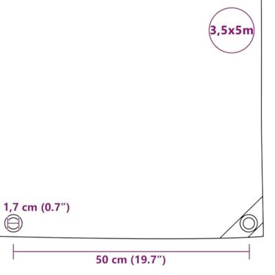 VidaXL Dekzeil 650 g/m² 3,5x5 m grijs