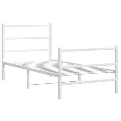 Bedframe met hoofd- en voeteneindemetaal wit 90x190 cm