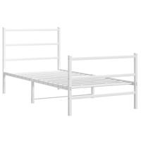 Bedframe met hoofd- en voeteneindemetaal wit 90x190 cm - thumbnail