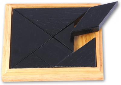 Houten Tangram in Doosje - 13x13cm