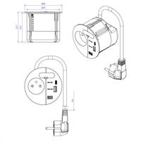 Bachmann 938.302 Bureaustekkerdoos Wit - thumbnail