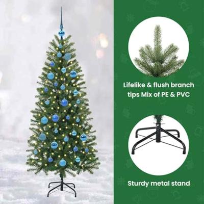 VidaXL Kunstkerstboom met 150 led met standaard groen 150 cm pe en pvc VidaXL Kunstkerstboom met 150 led met standaard groen 150 cm pe en pvc