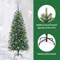 Kunstkerstboom met 150 LED met standaard Groen 150 cm PE en PVC - thumbnail